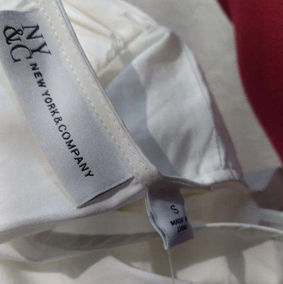 NY & Co. New Puff Sleeve White Poplin Wrap Dress Small - Picture 12 of 12